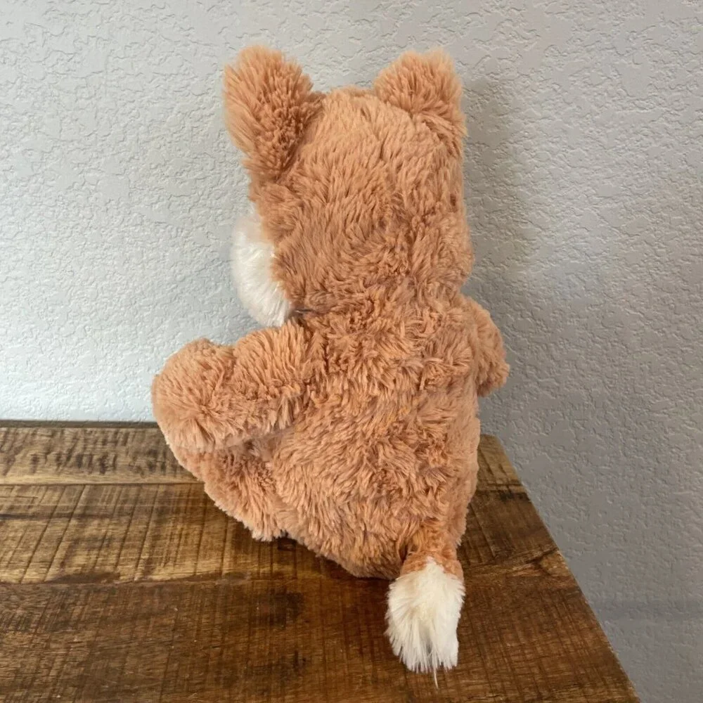 Inter American Fox Plush Orange Heart Foot Sitting Fuzzy Valentine Animal 12”